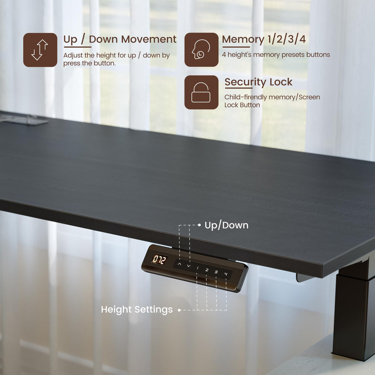 L Shaped Electric Standing Desk with Hutch and Drawers Z963450