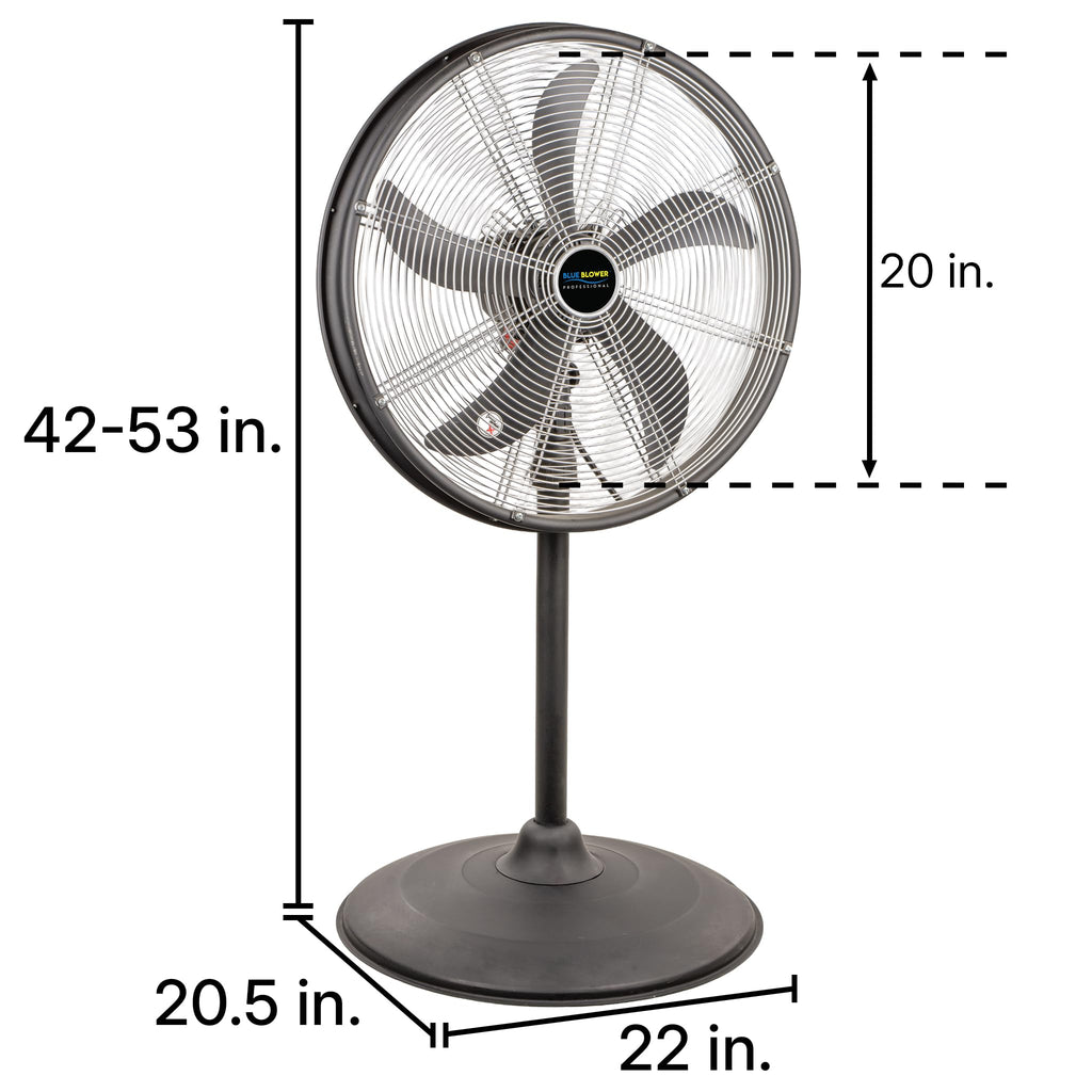 Blue High Velocity Oscillating Pedestal Fan A61962