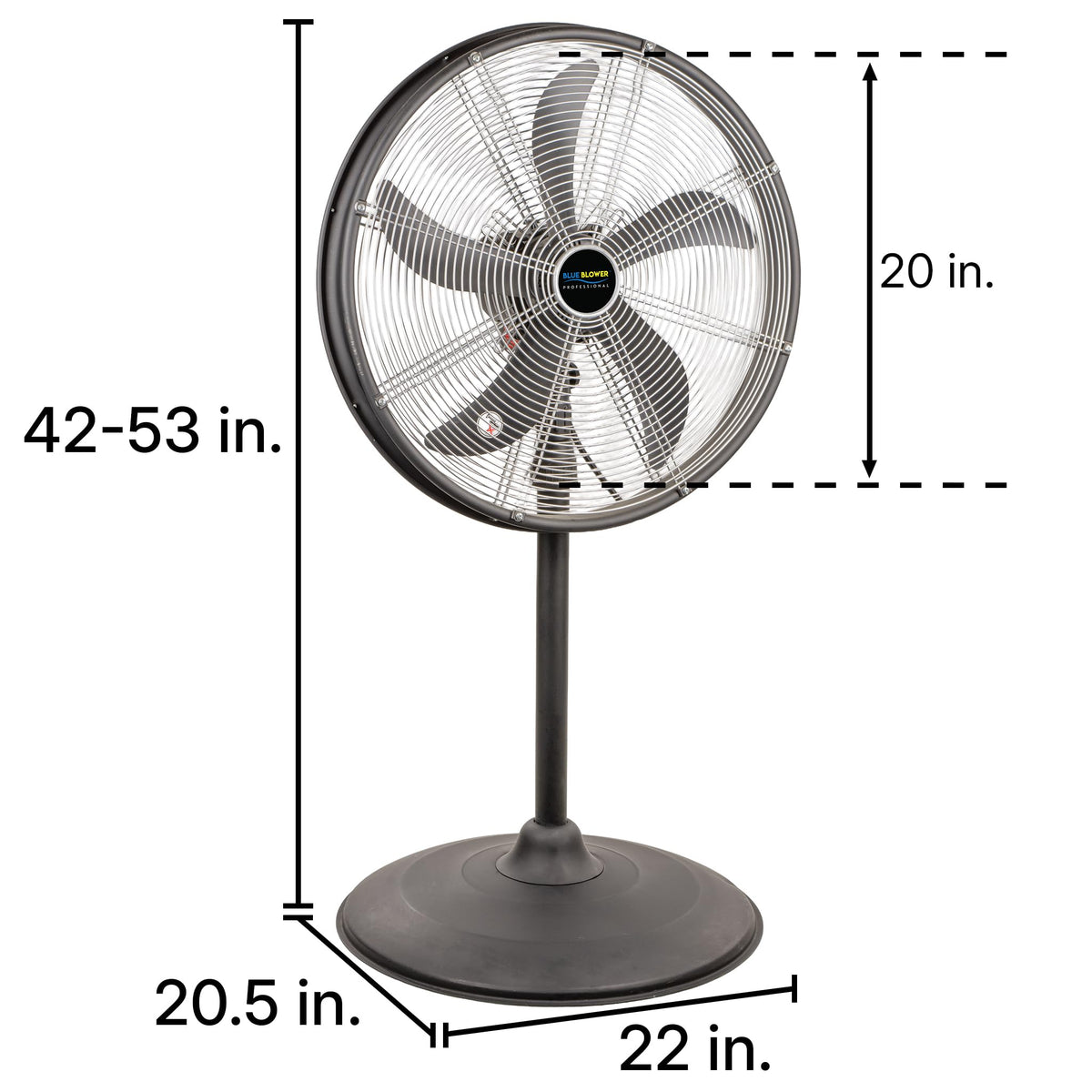 Blue High Velocity Oscillating Pedestal Fan A61962