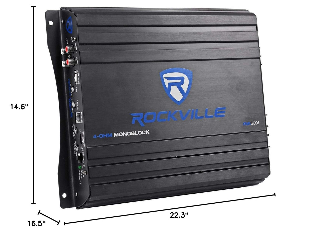 Dual 8" Car Subwoofer Enclosure with Mono Amp & Wiring Kit S699065
