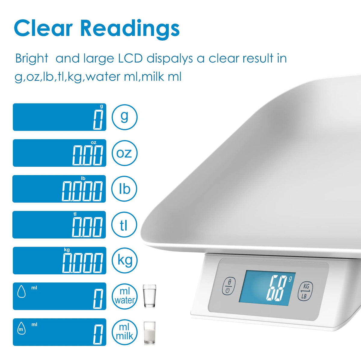 Digital Pet Scale for Small Cats and Animals Grey U609533