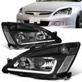 Headlight Assembly Left Right LED DRL Headlamp Set Black Housing Clear Corner F866158