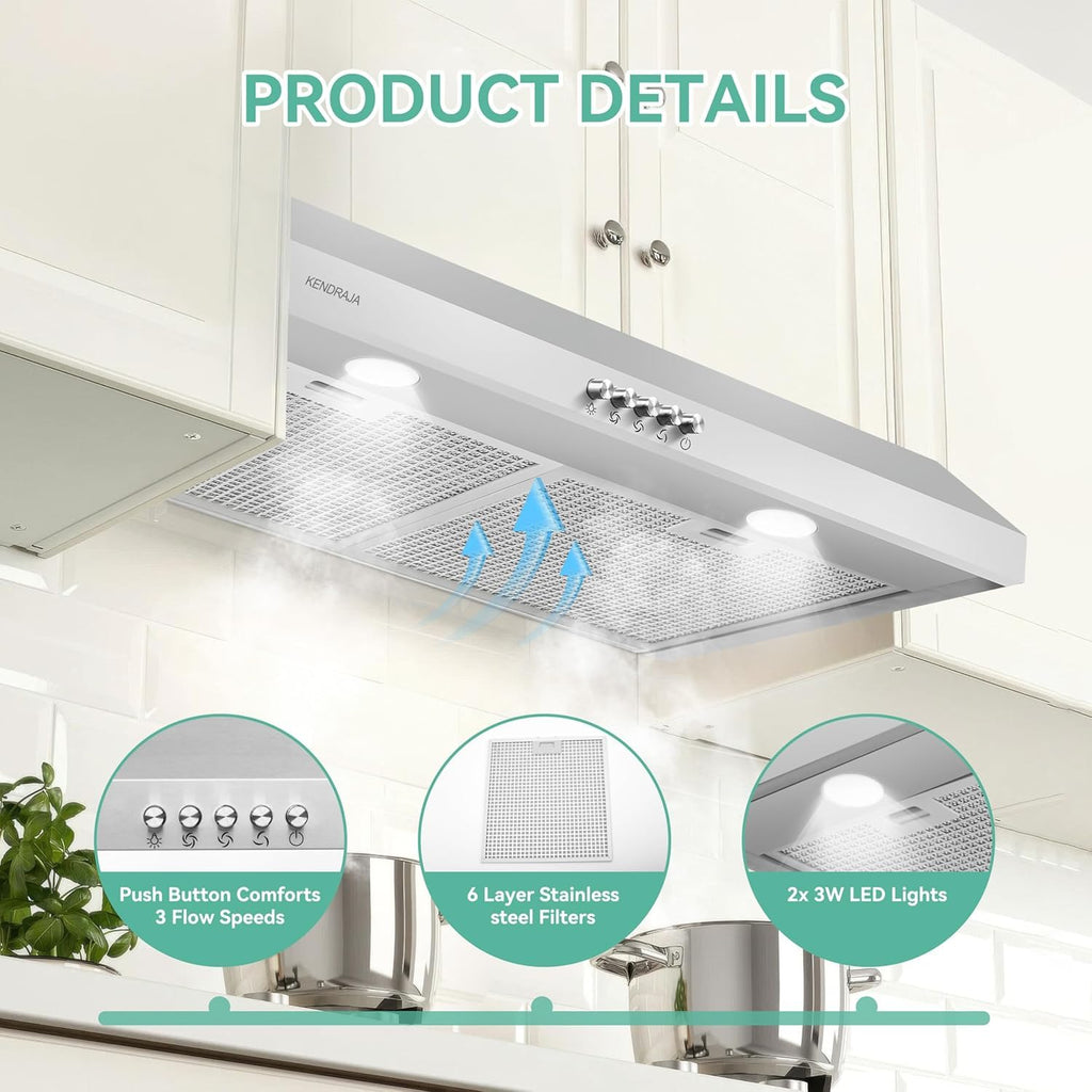 36 Inch 700 CFM Stainless Steel Under Cabinet Range Hood K281702