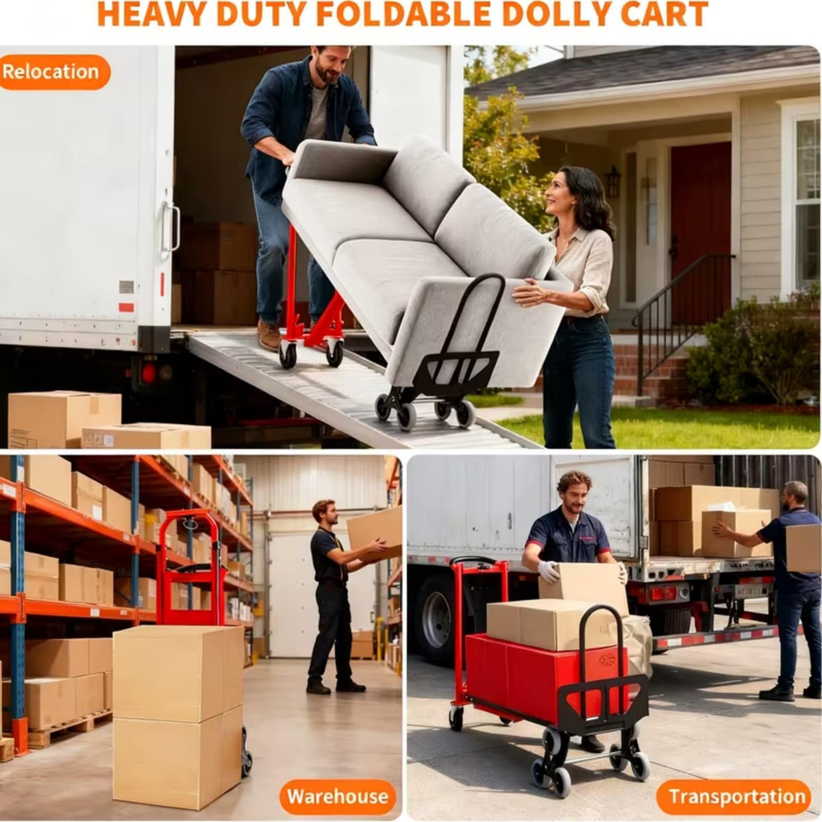 Heavy Duty 1000 LBS 4-in-1 Convertible Steel Hand Truck A134368