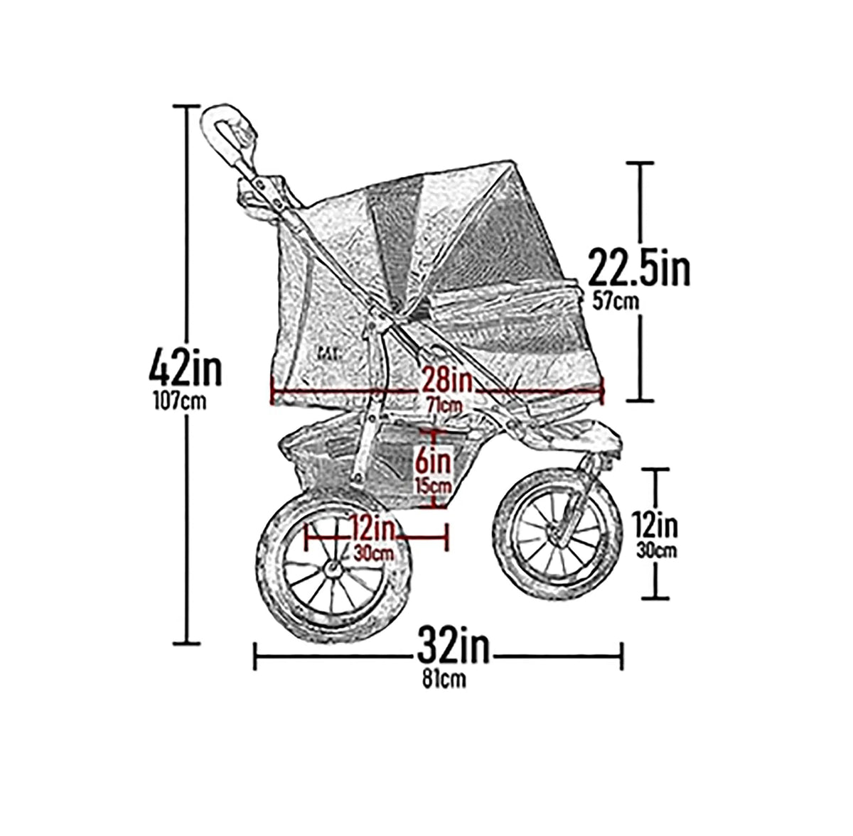 No-Zip Pet Stroller for Cats/Dogs G404