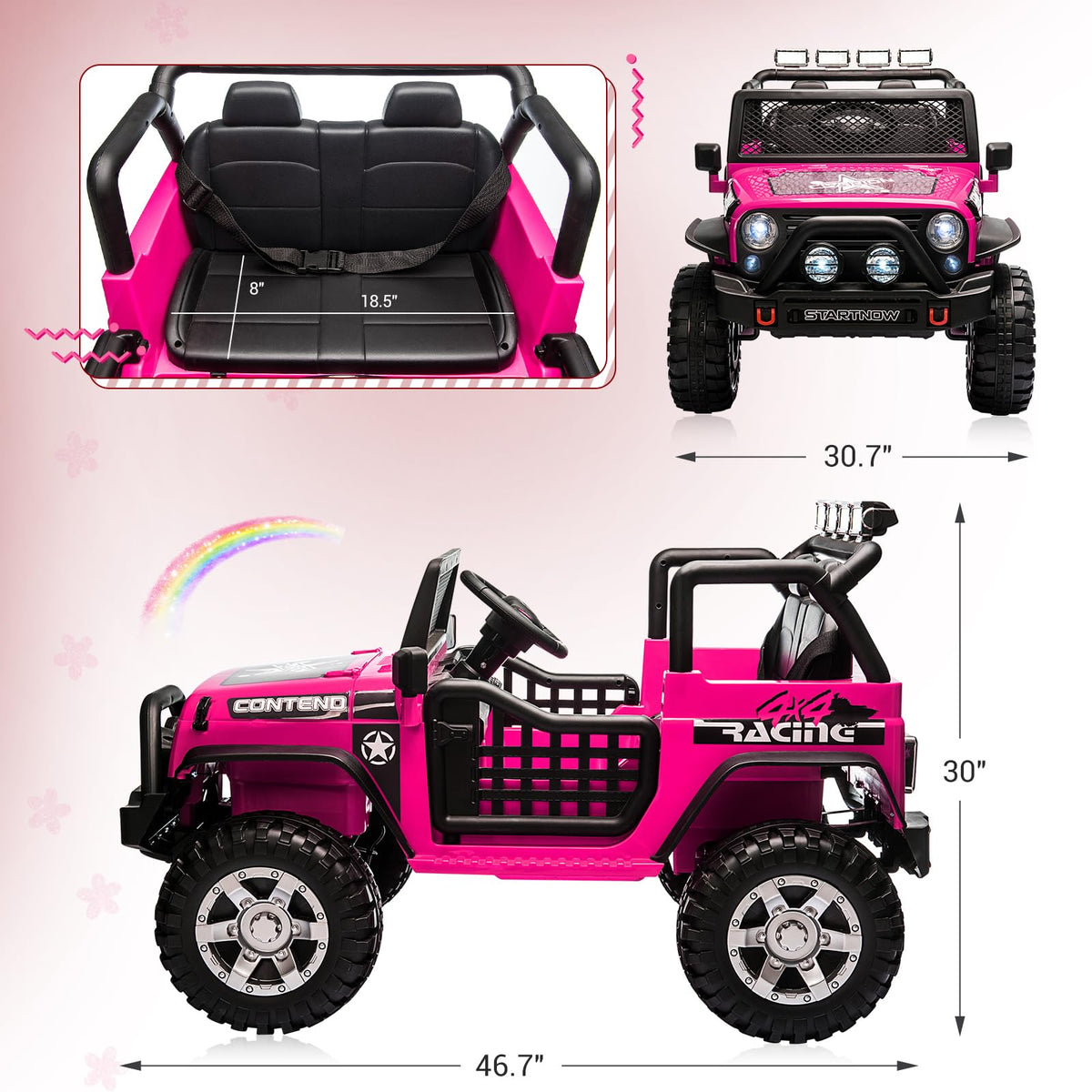 2 Seater Electric Car for Kids with Parent Remote H693973