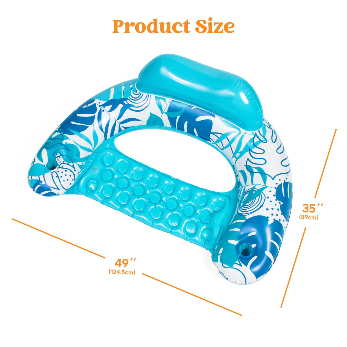 Inflatable Pool Floats 3 Pack with Cup Holders Blue Green Pink H511575