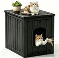 Black Outdoor Resin Cat House O652344