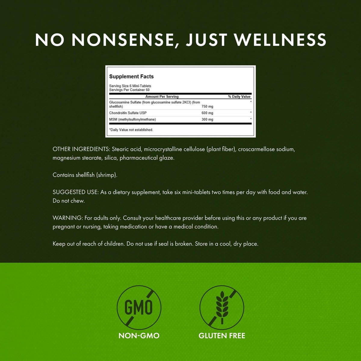 Glucosamine, Chondroitin & MSM 360 Mini-Tablets O7597