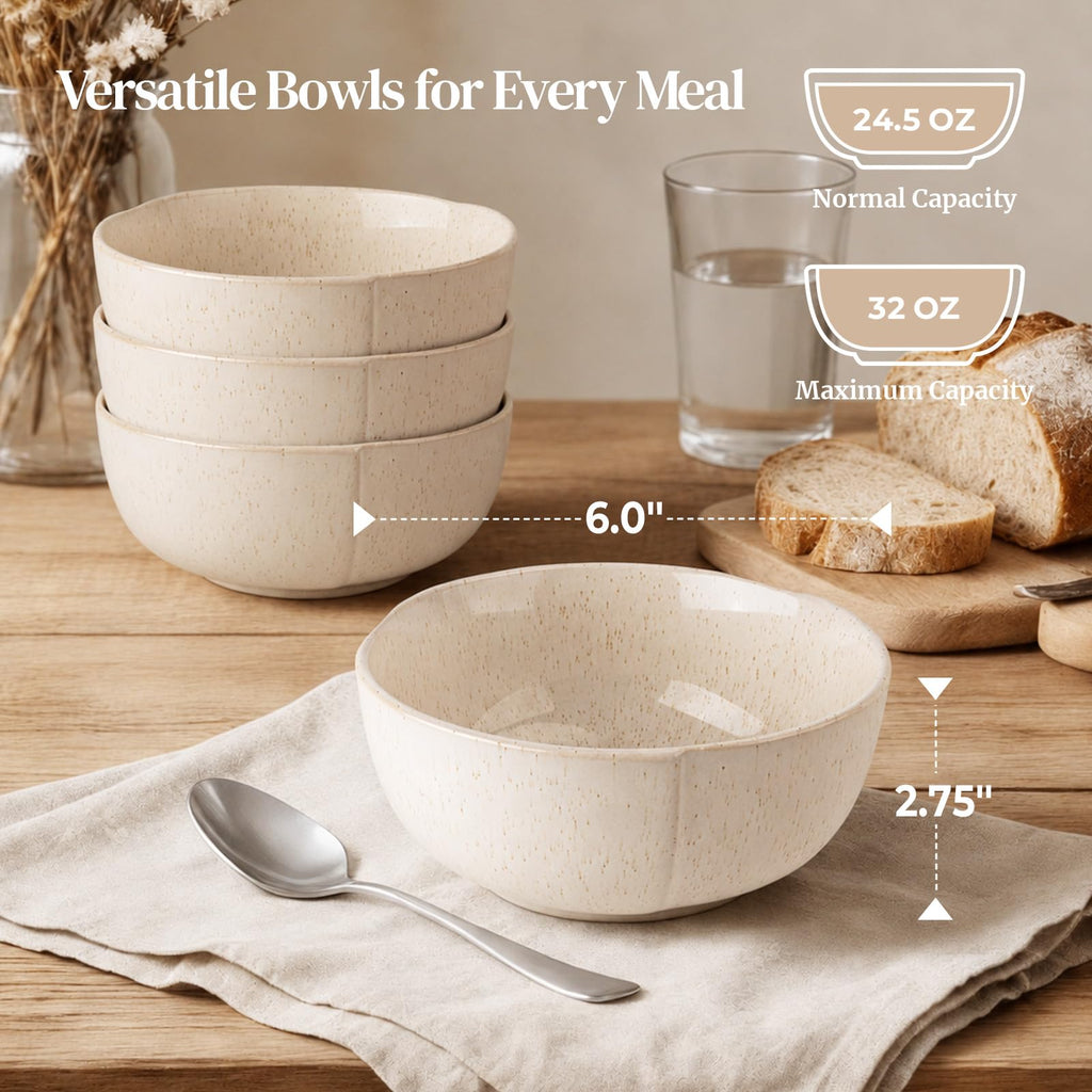 32 OZ Ceramic Soup Bowls Set of 4 Z913