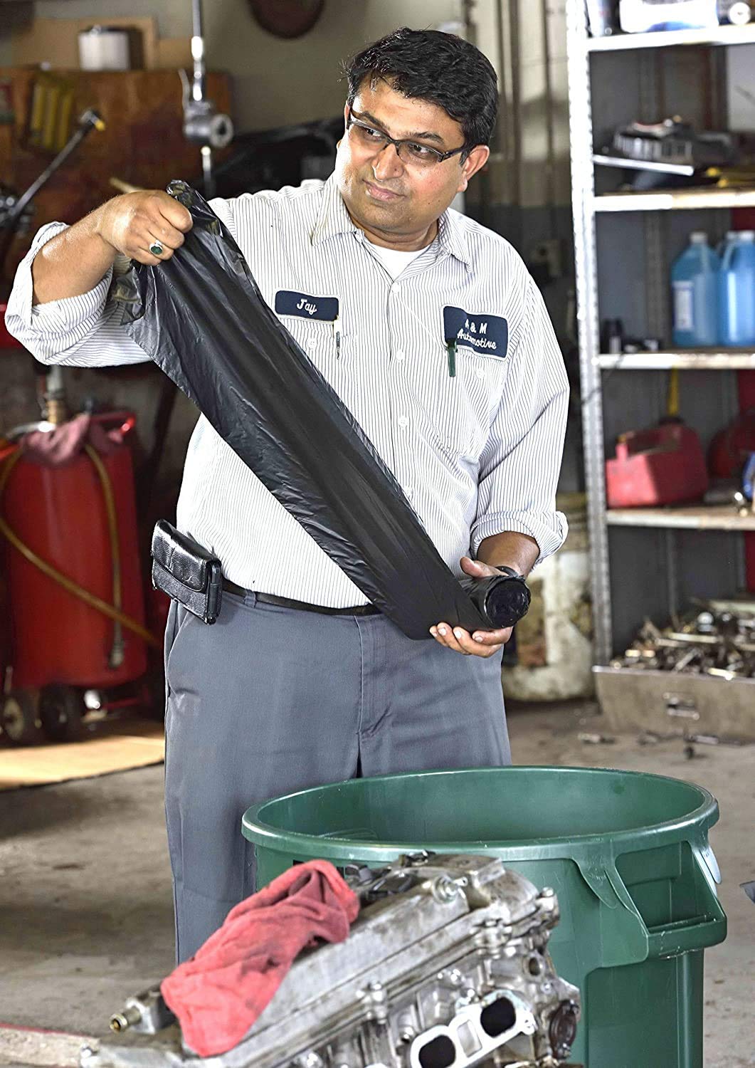 44 Gallon Black Heavy Duty Trash Bags Pack of 100 L614870
