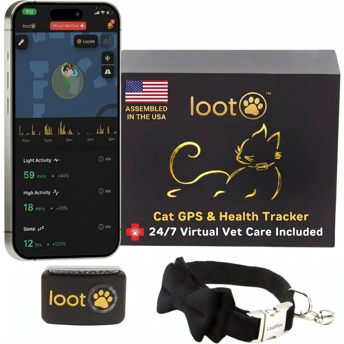 GPS Cat Tracker Collar A677