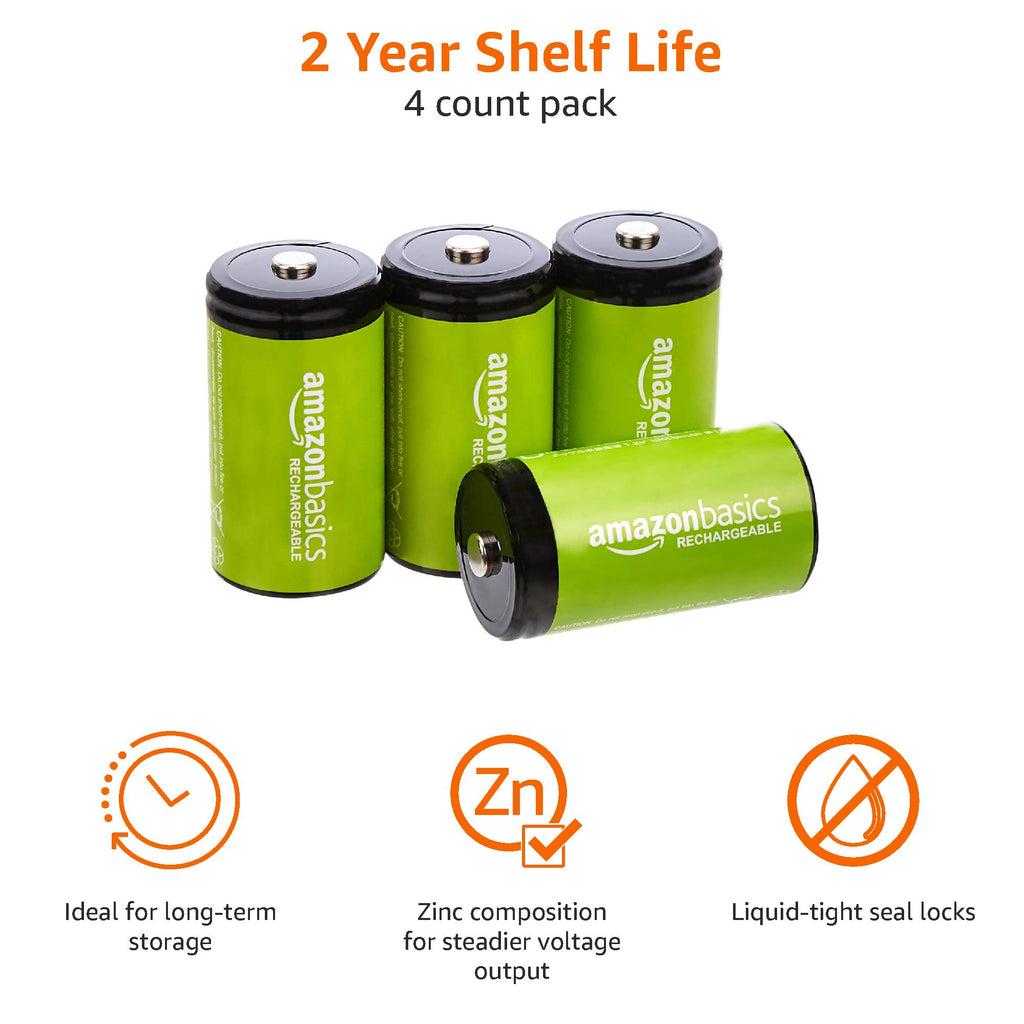 4-Pack Rechargeable D NiMH Batteries I513
