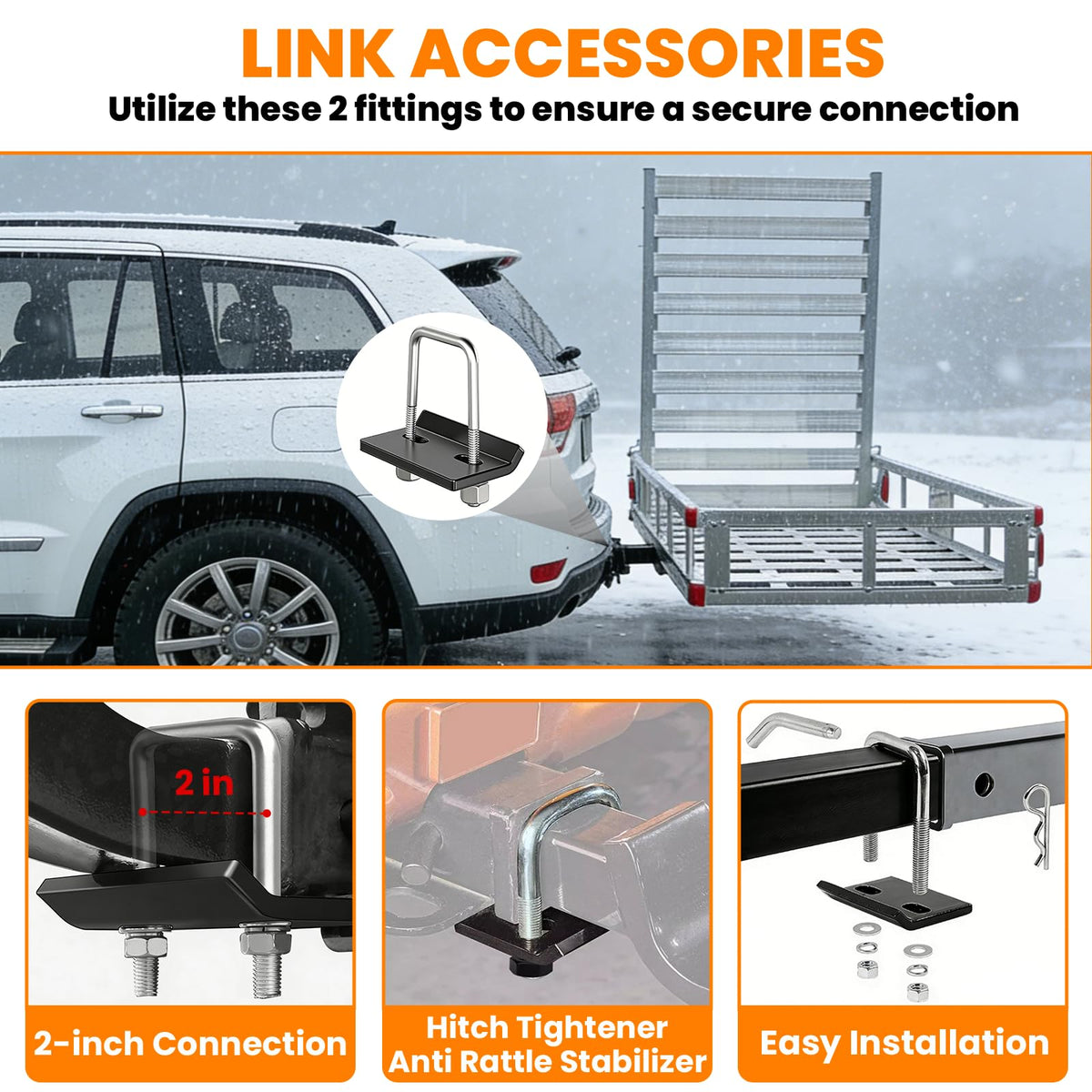 500LBS Aluminum Alloy Folding Hitch Cargo Carrier with Ramp E53794