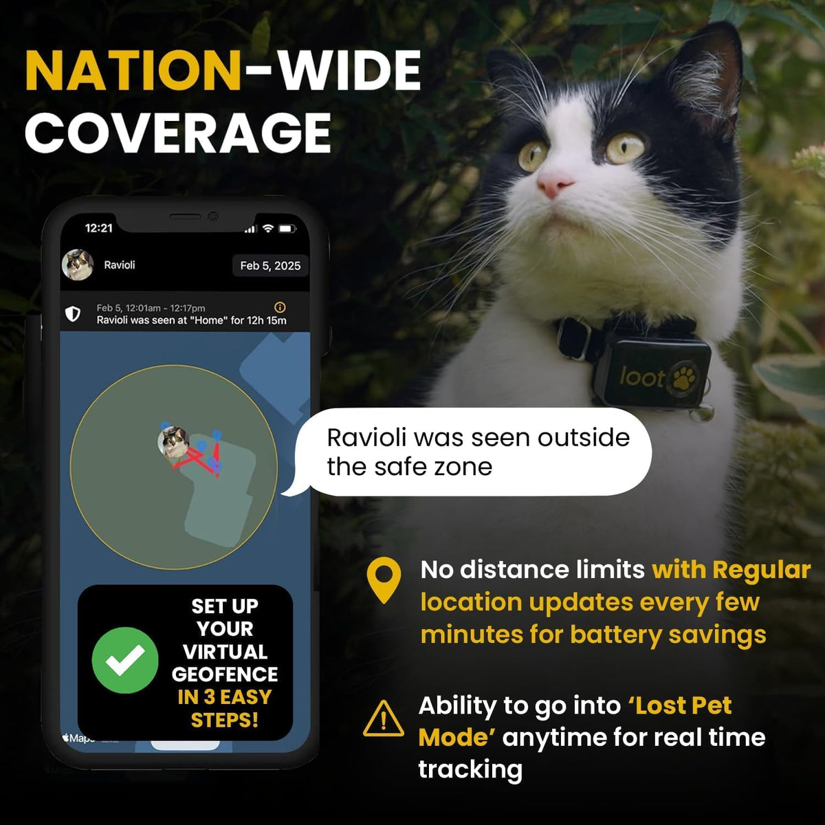 GPS Cat Tracker Collar A677