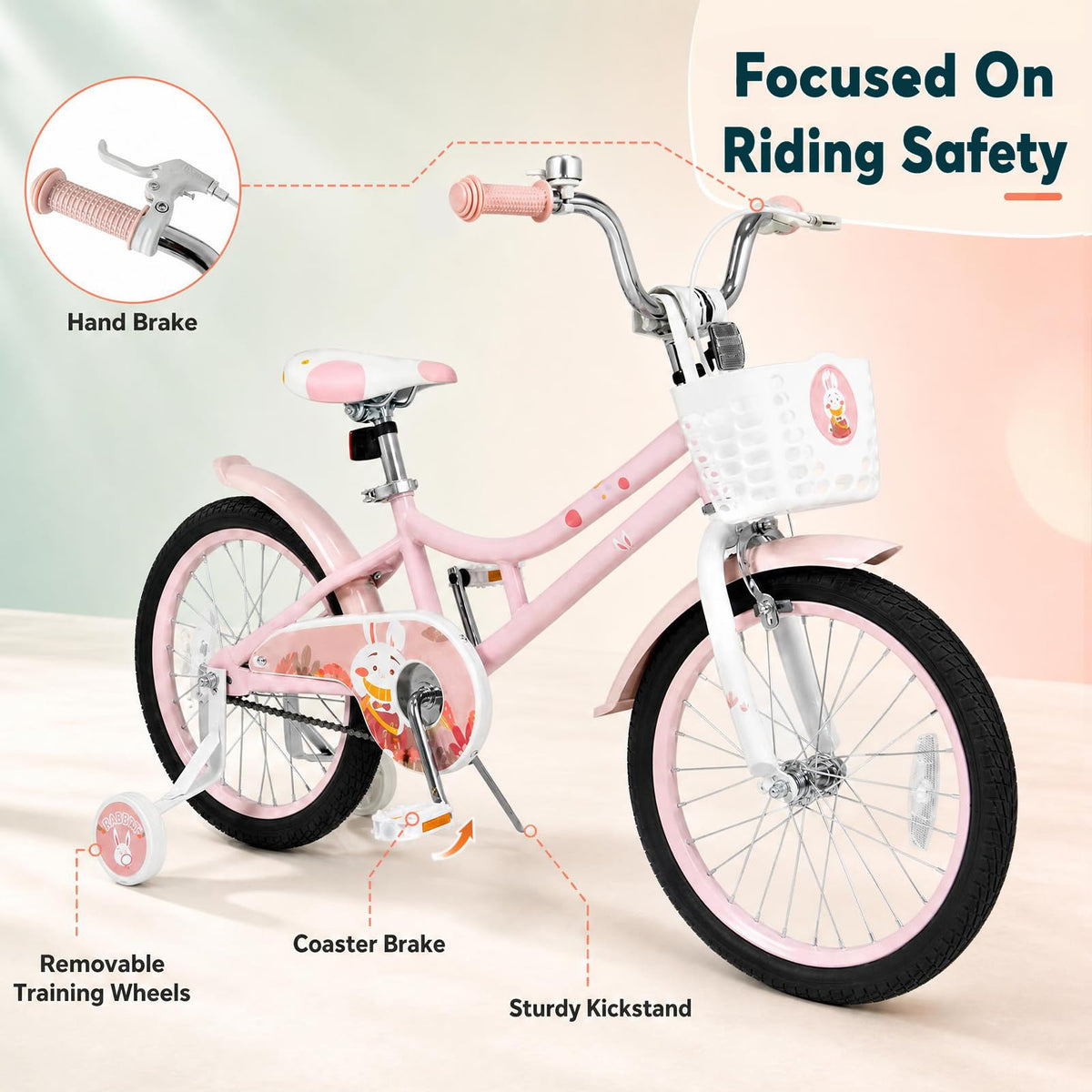 18 Inch Girls Bike with Basket F32858