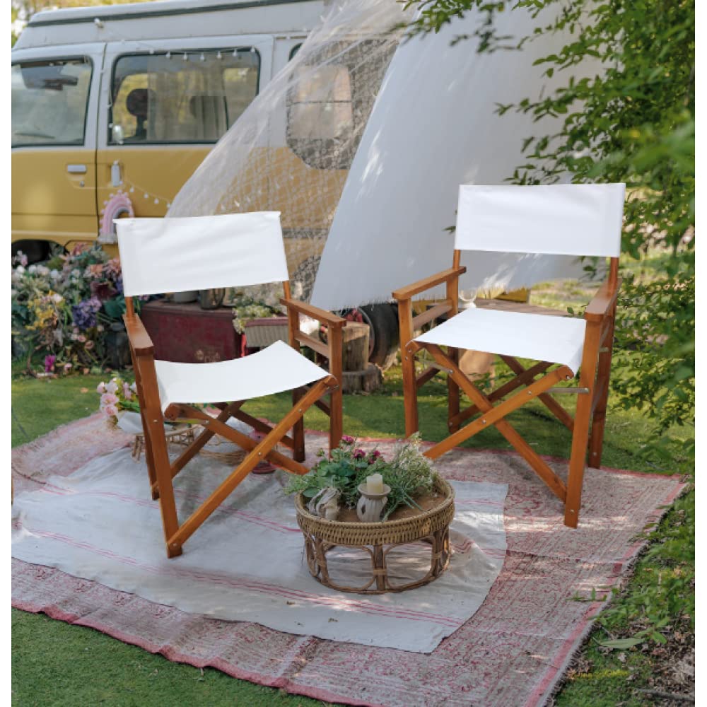 Black Canvas Director's Chair 2pcs Set Y406095