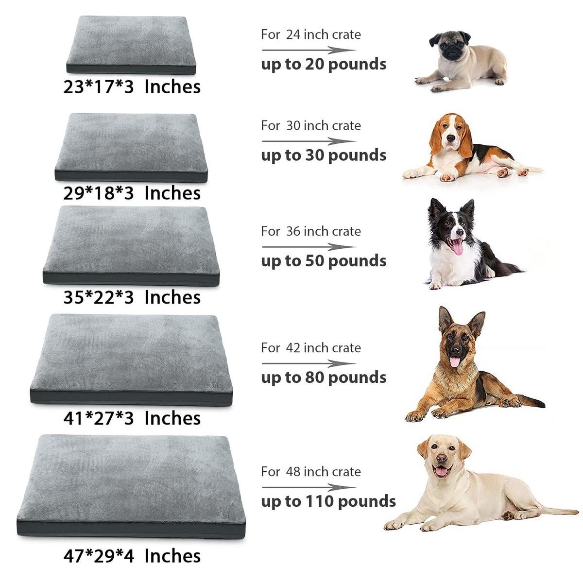 Large Plush Dog Bed with Washable Cover A6805