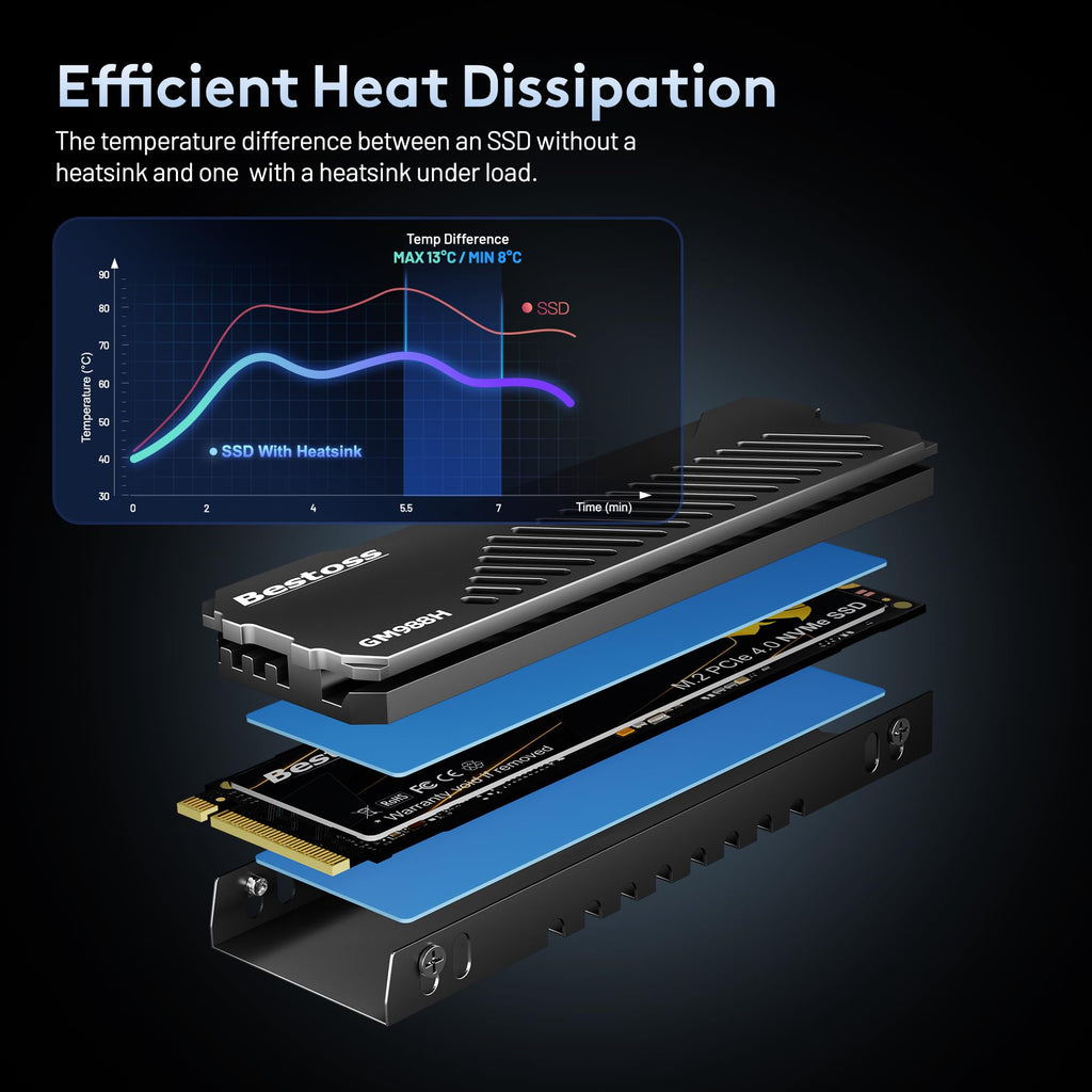 1TB PCIe 4.0 NVMe M.2 2280 SSD with Heatsink E39273