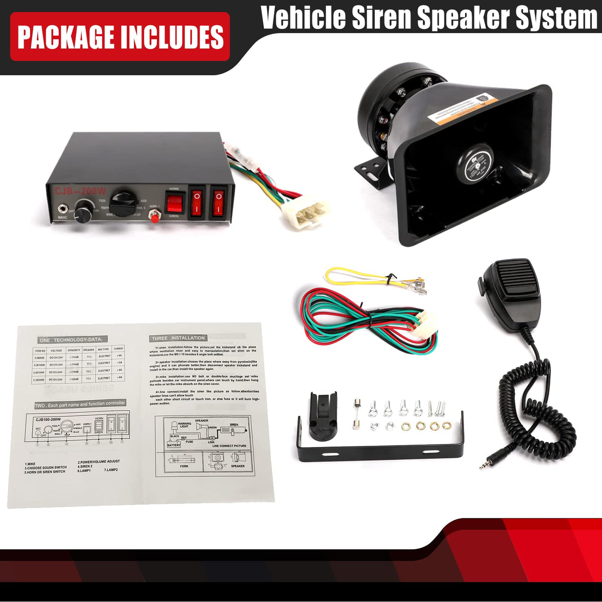 100W Wired Handheld Microphone Loudspeaker J447