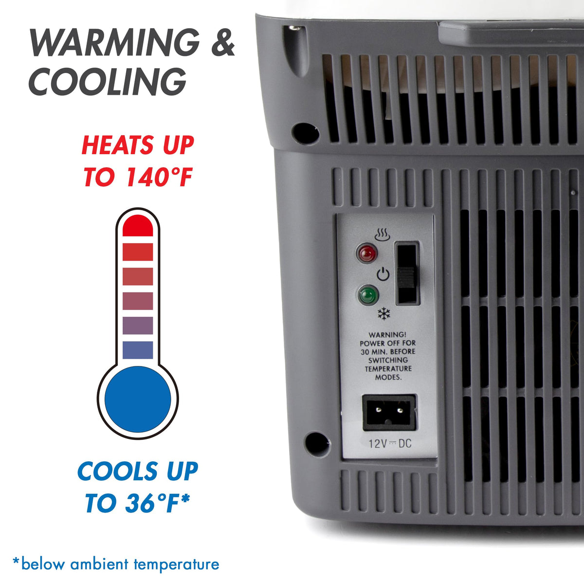 12V 6 Quart Portable Electric Cooler Warmer T582