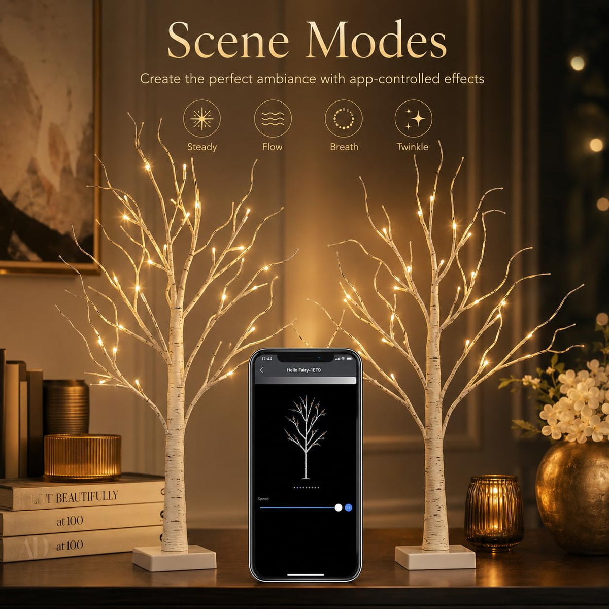 Birch Tree with Lights 2FT 2Pack Y5564
