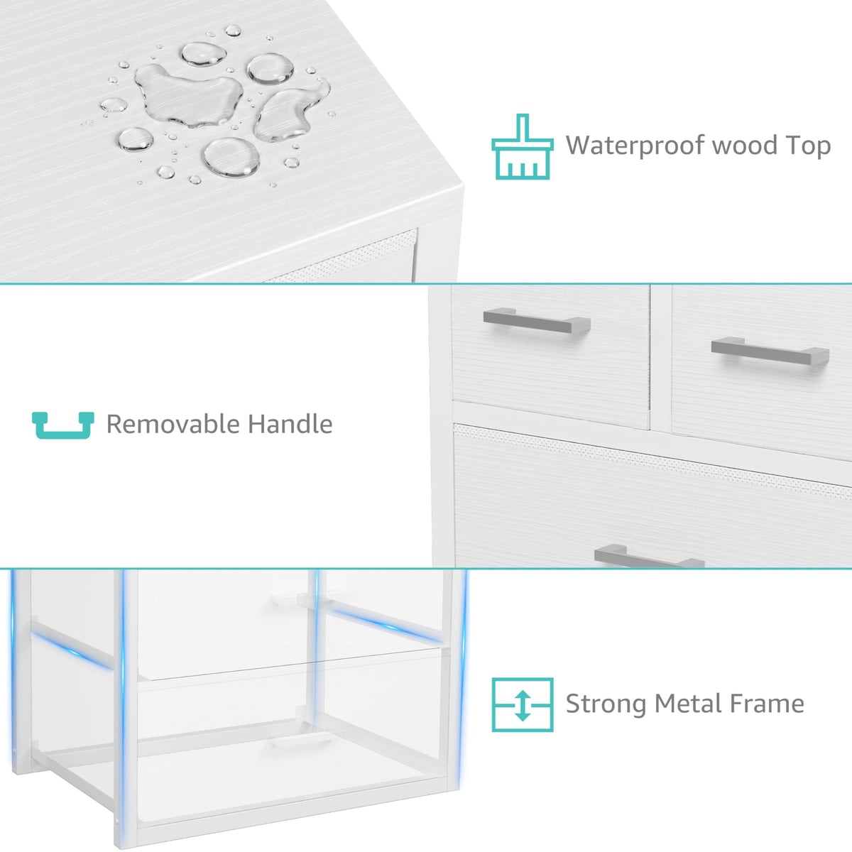 White 4 Drawer Dresser D878548