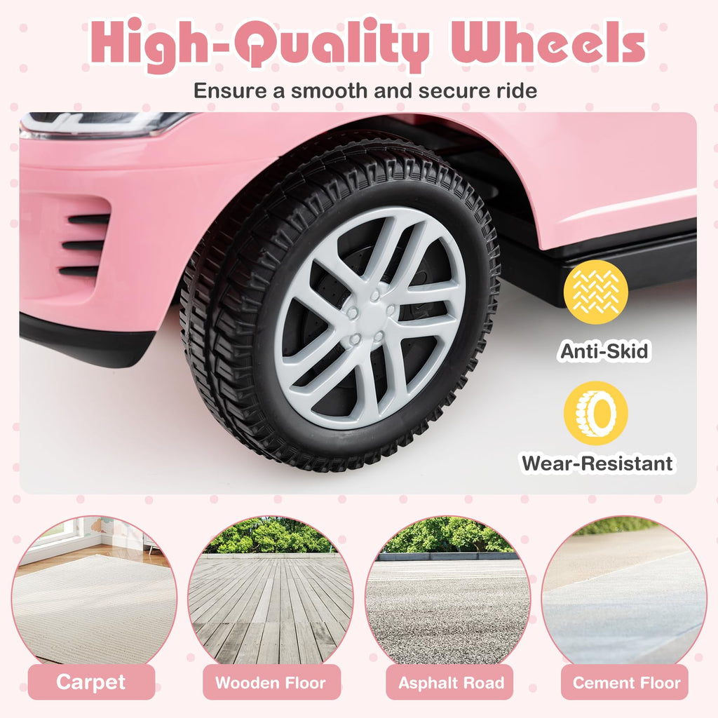 3 in 1 Push Car with Handle, Horn Sound, Underneath Storage, Armrest Guardrail, Foot-to-Floor Ride On Toy (Pink) O7474