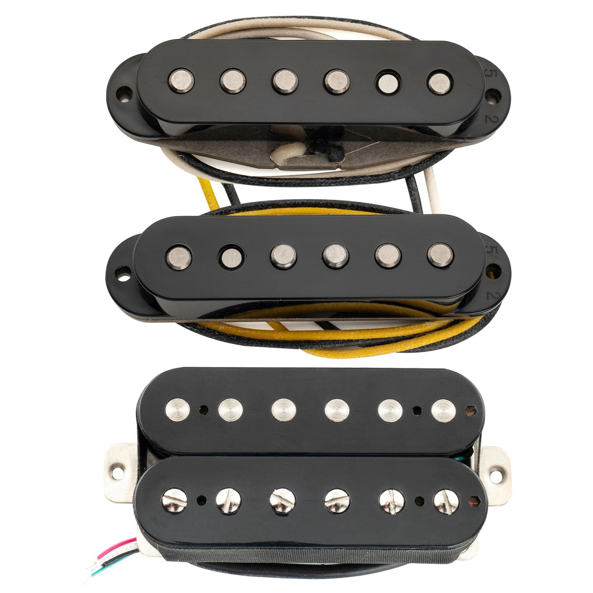 Alnico 5 Staggered Guitar Pickups Set Black J7567