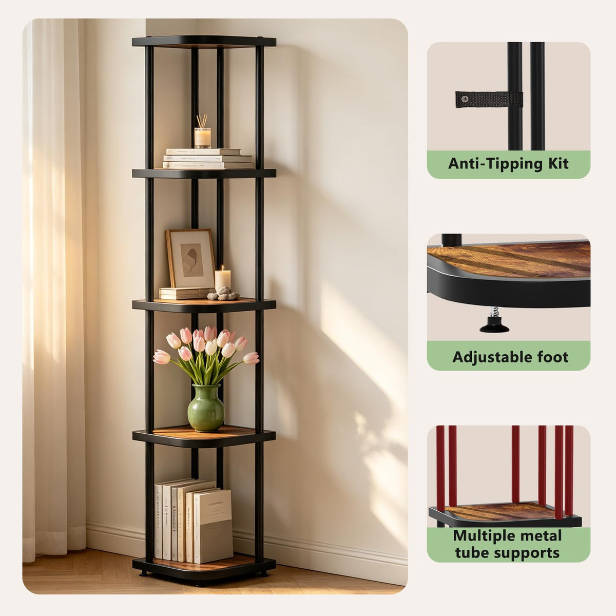 5 Tier Corner Shelf A6083