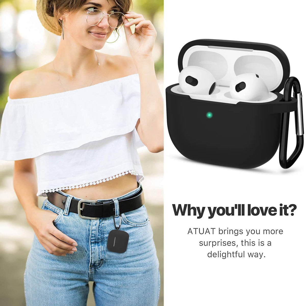 Black AirPods 3 Case Cover T4338