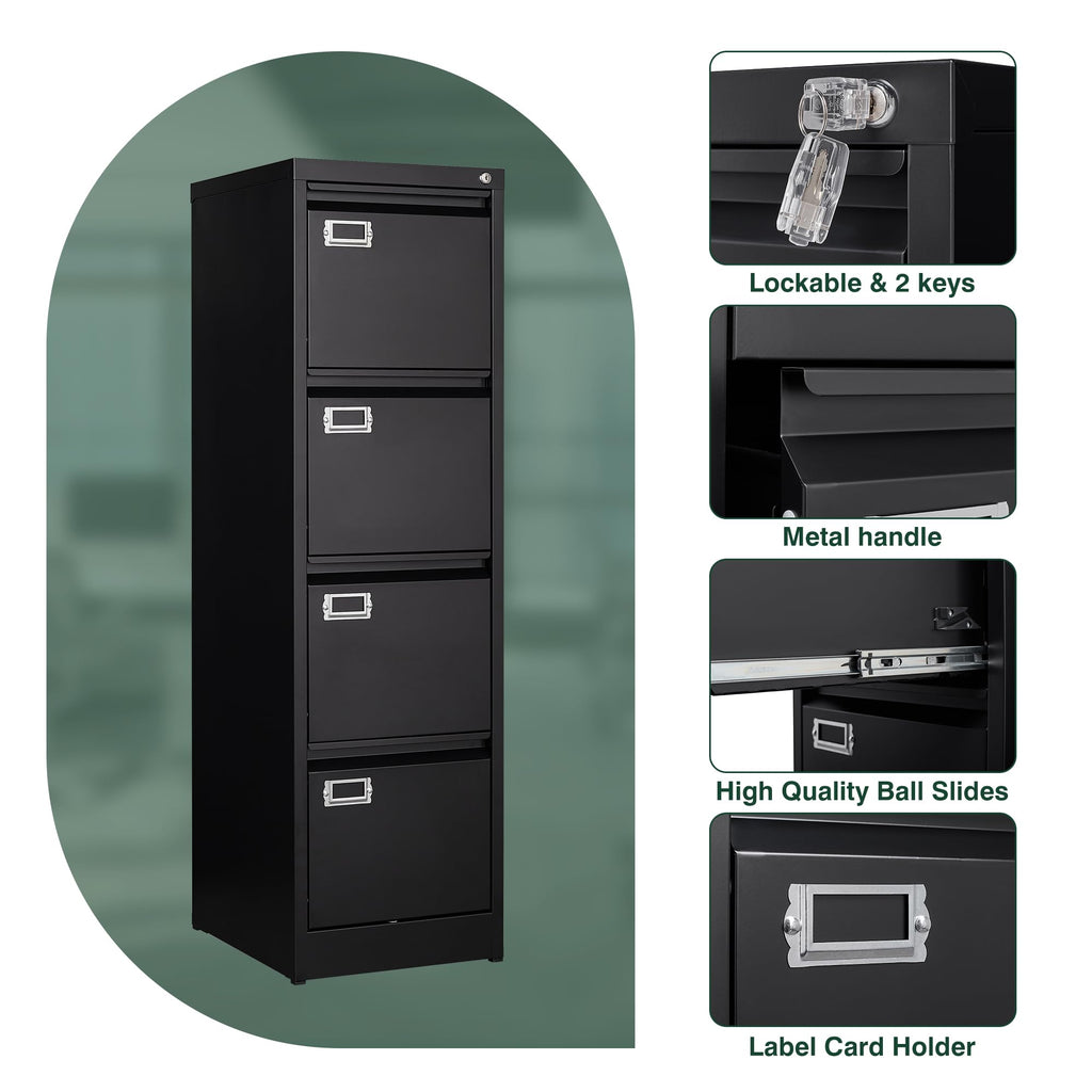 4 Drawer Metal File Cabinet with Lock M63456