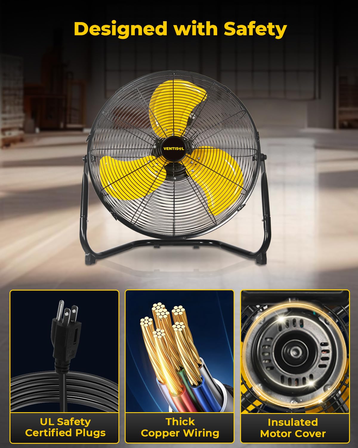 20 Inch 3 Speed Portable Floor Fan U926388