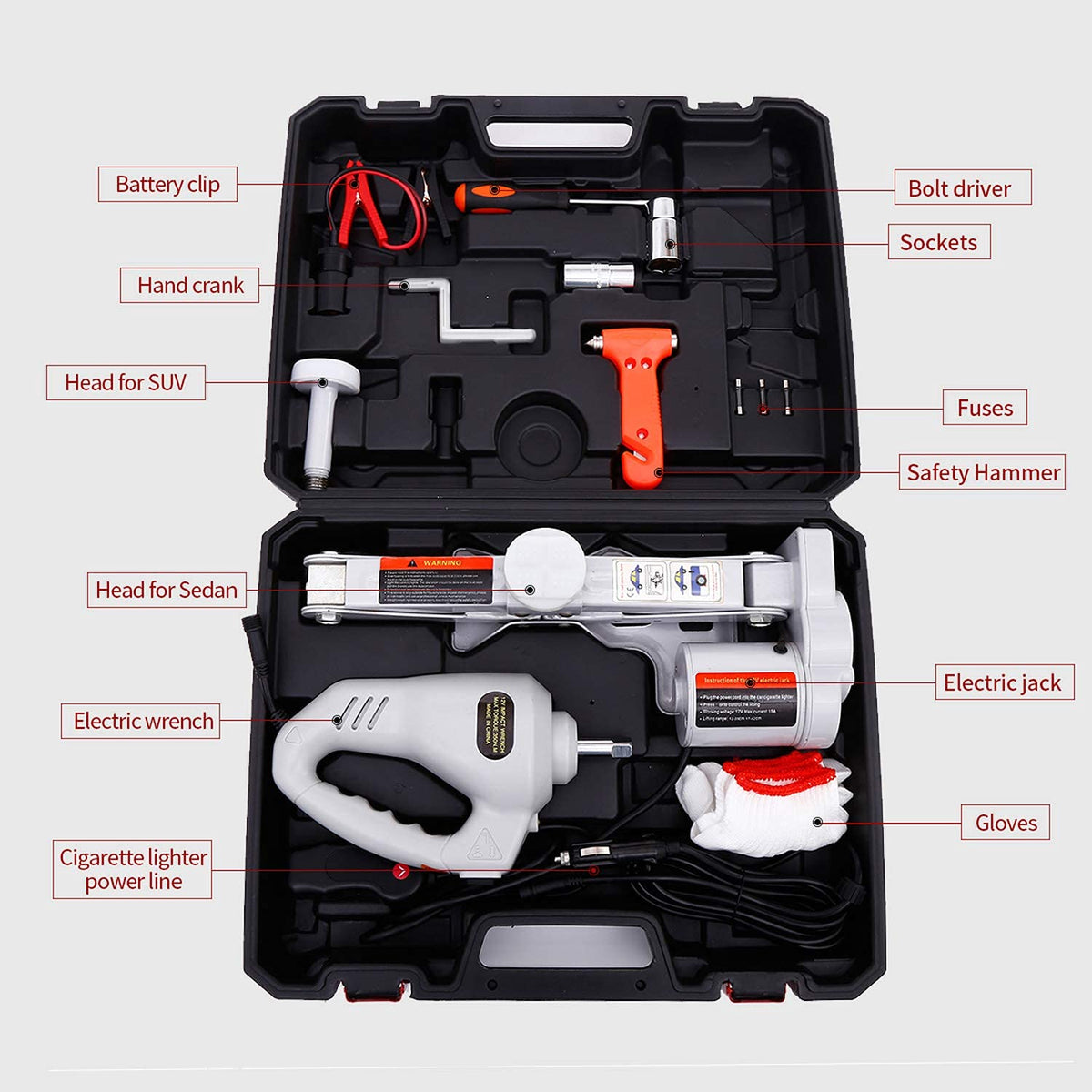 Electric Car Jack 3 Ton 12V Scissor Jack with Impact Wrench M6037