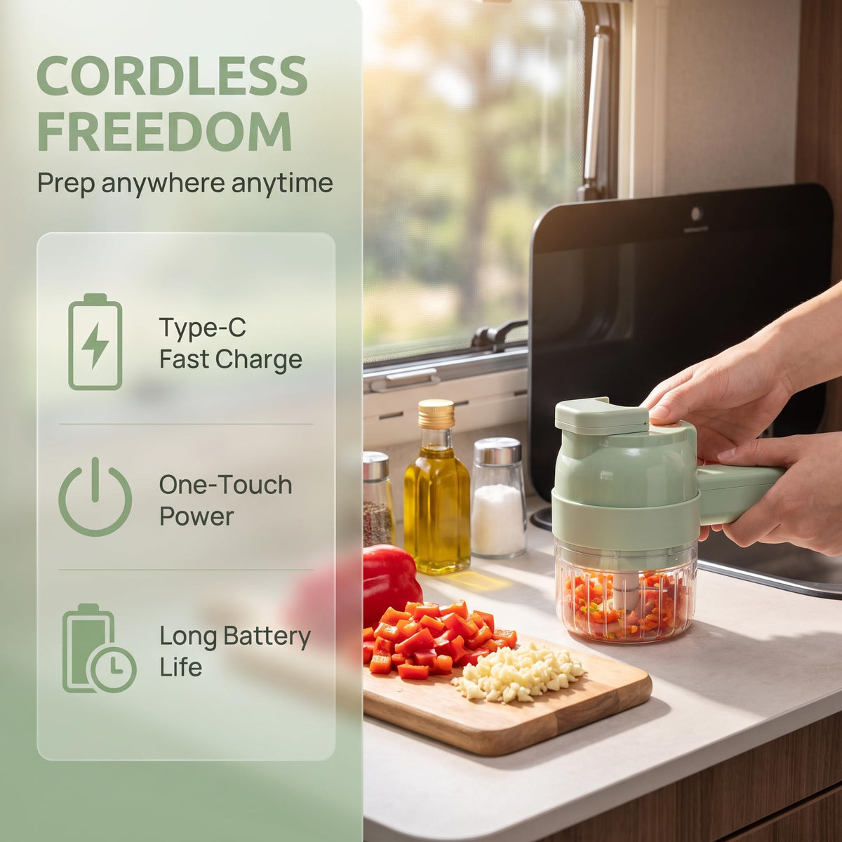 4-In-1 Electric Vegetable Cutter Set I316179