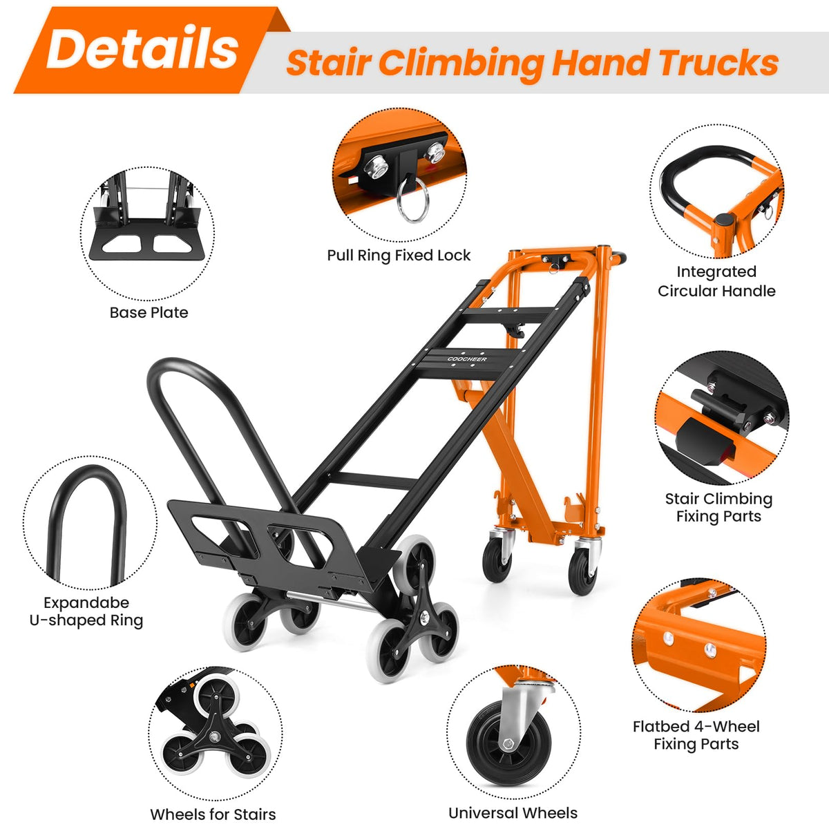 Heavy Duty 1000 LBS 4-in-1 Convertible Steel Hand Truck A134368