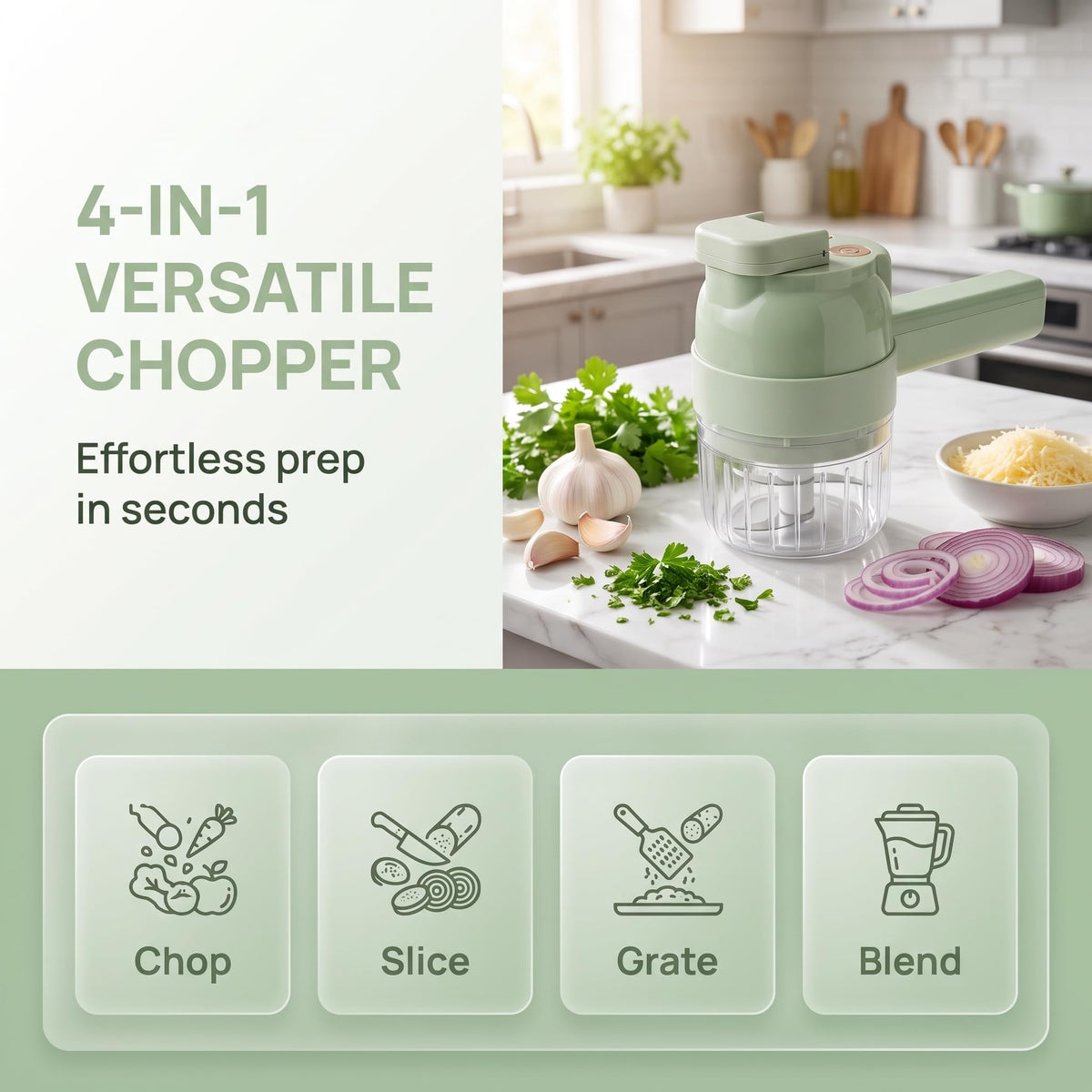 4-In-1 Electric Vegetable Cutter Set I316179