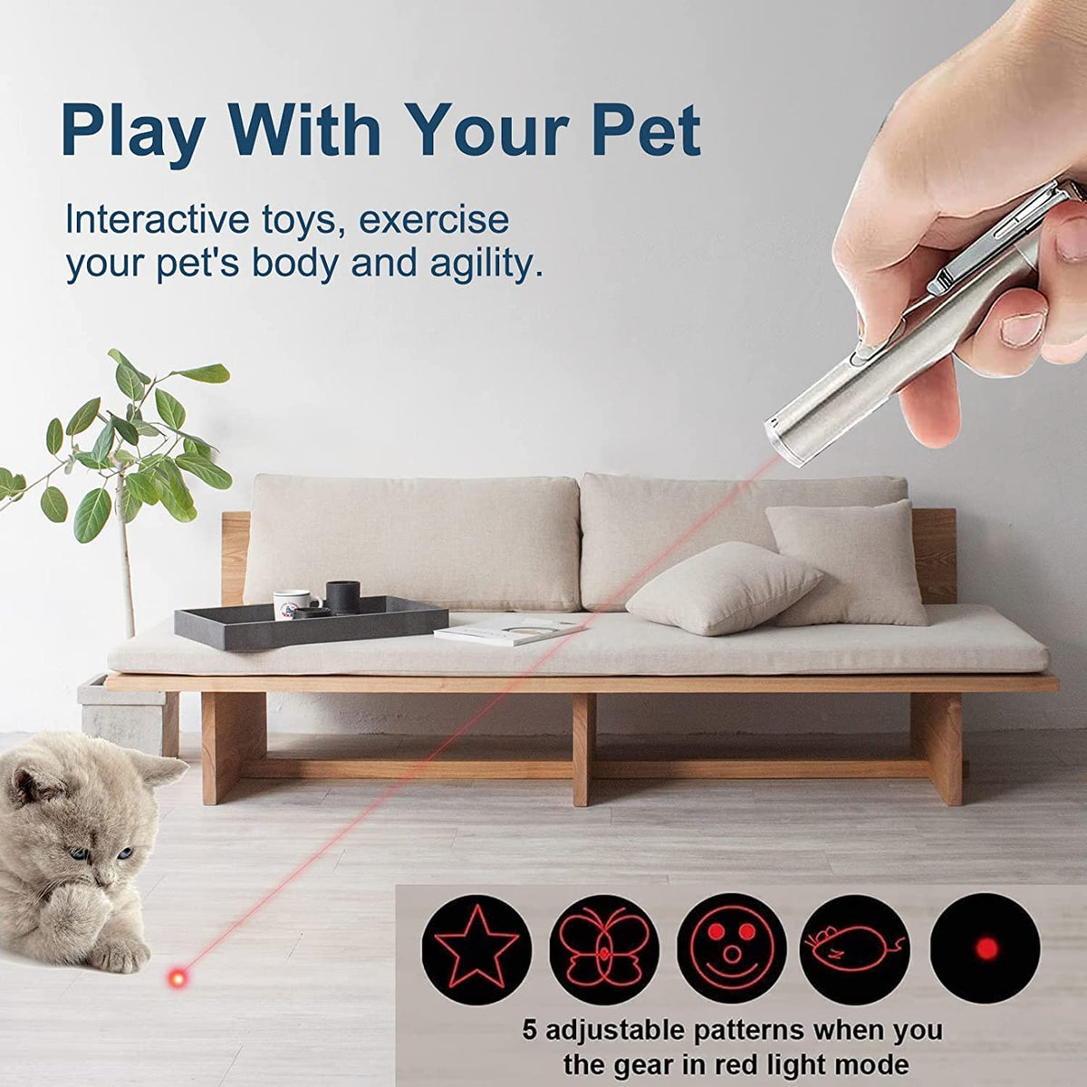 Interactive Cat Toy Wand Light R966999