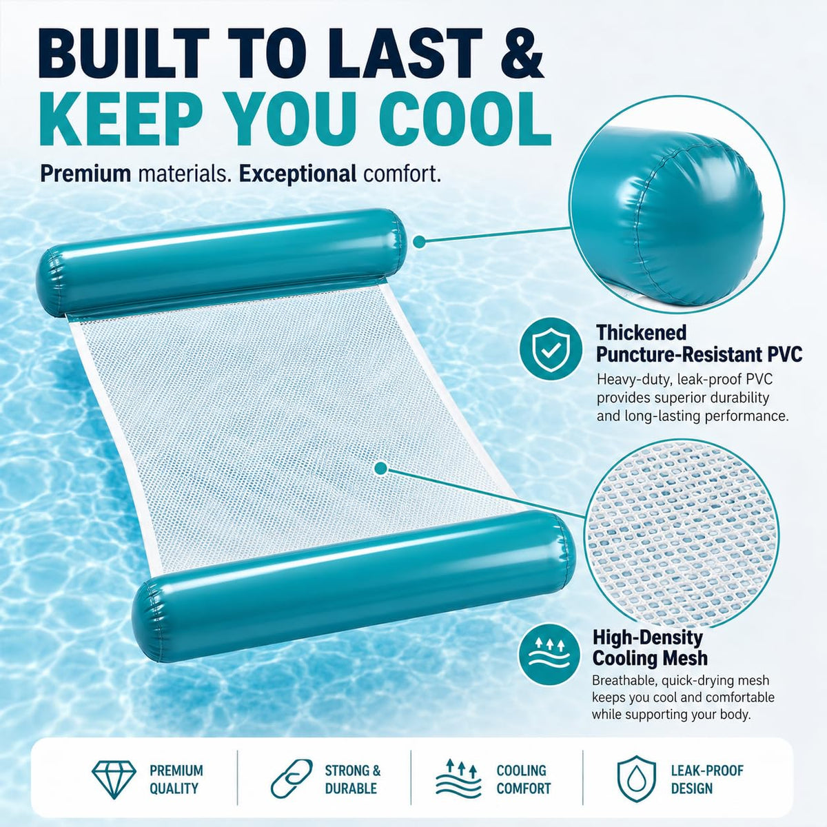 4-Pack Inflatable Pool Floats with Air Pump & Phone Pouch L435