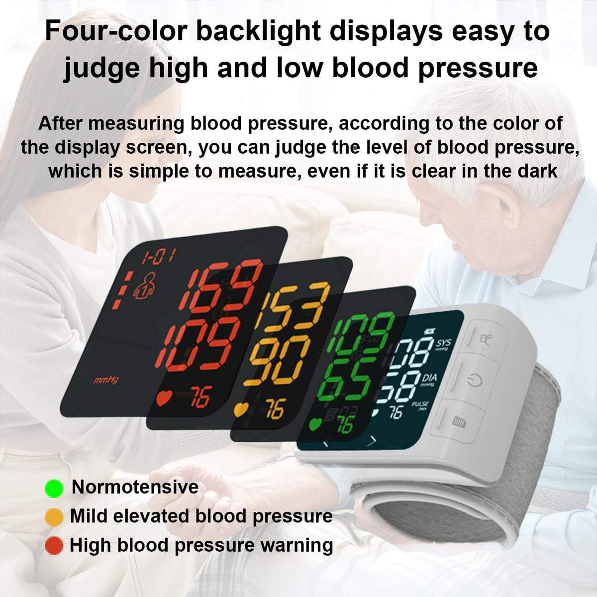 Wrist Blood Pressure Monitor with 2 Users Memory LCD Display G245995