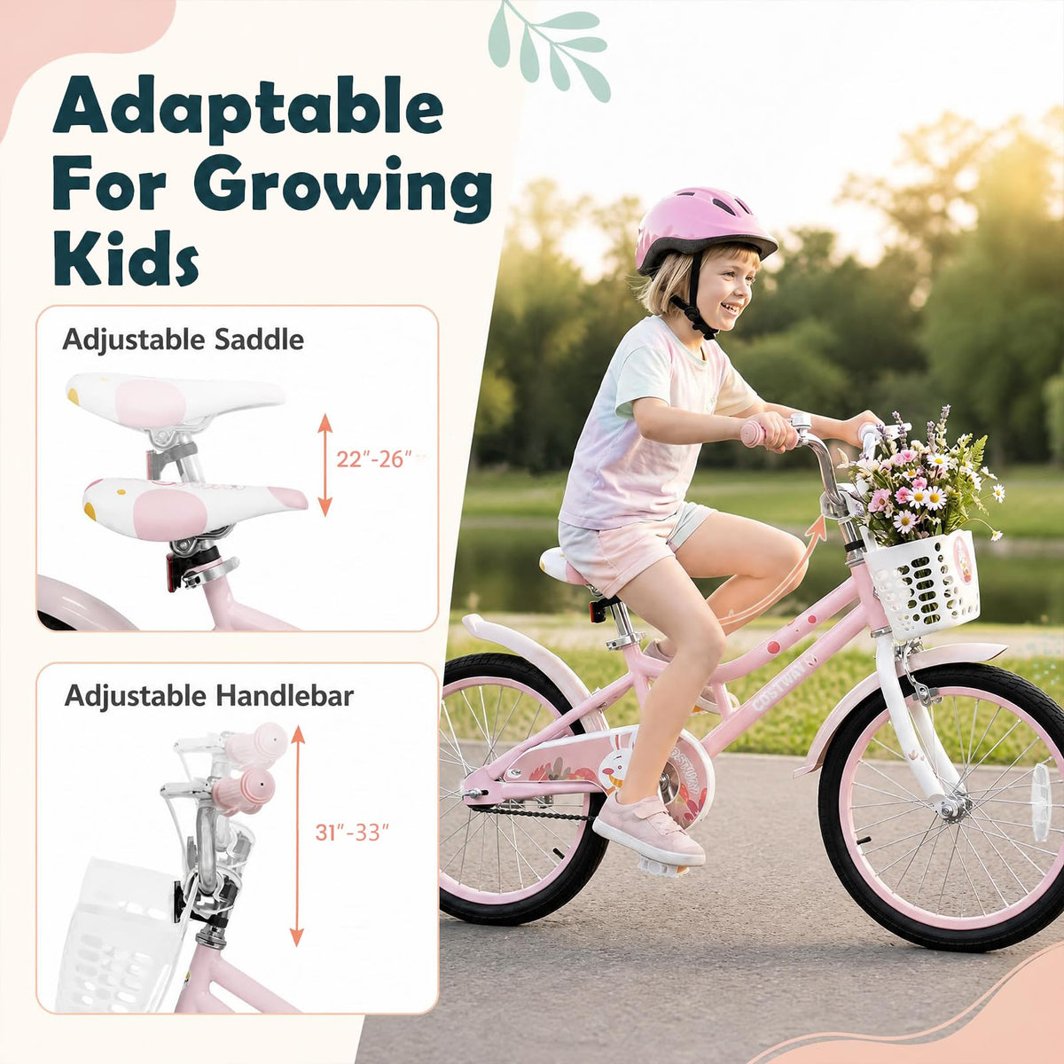18 Inch Girls Bike with Basket F32858