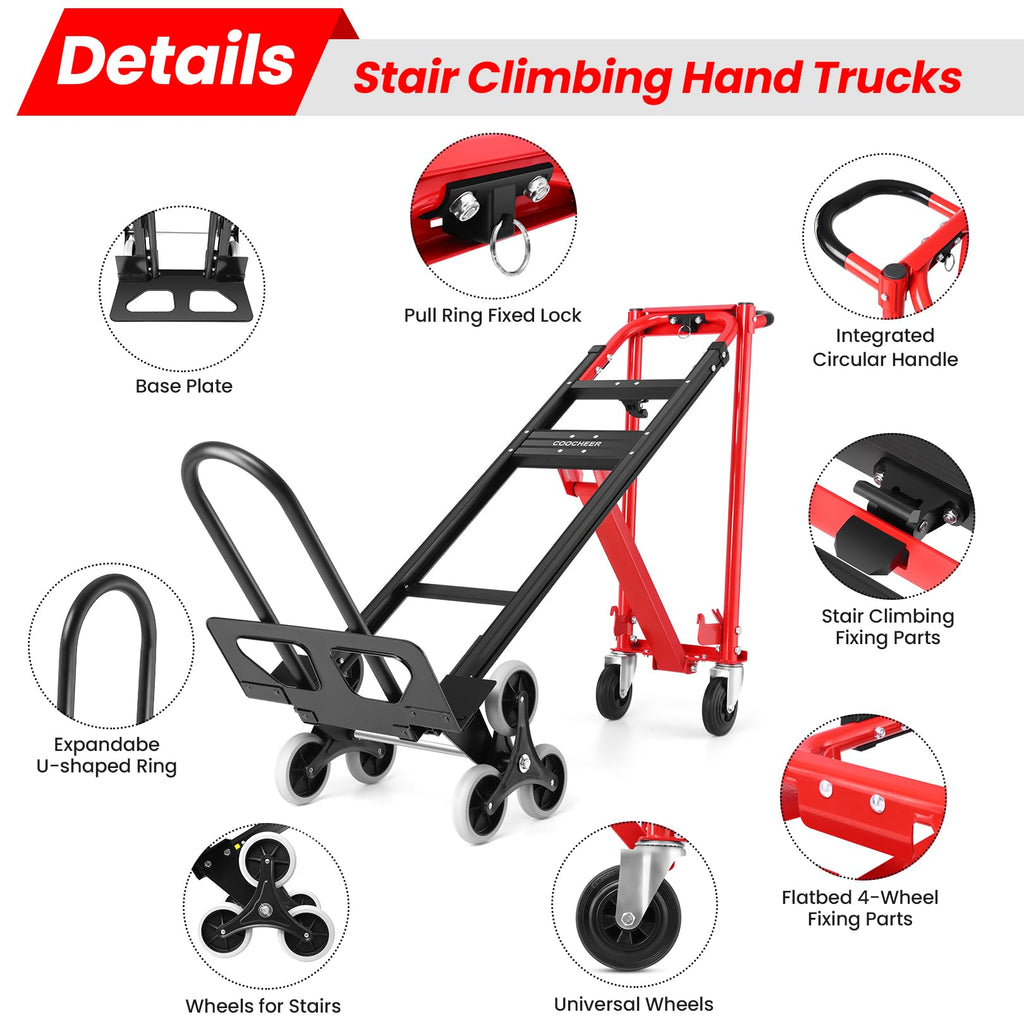 Heavy Duty 1000LBS 3 in 1 Convertible Folding Hand Truck Dolly Cart with Solid Wheels C1469