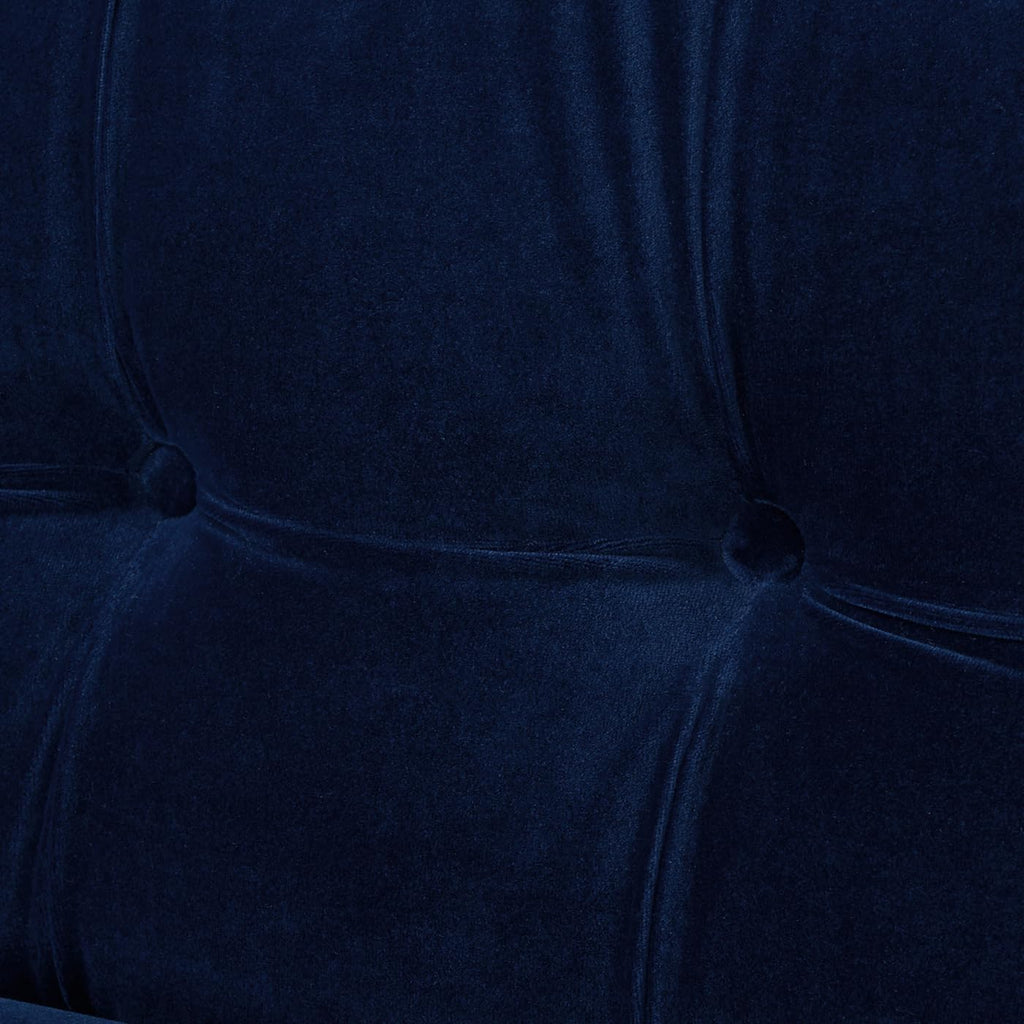 Navy Blue Velvet Tufted Sofa F455757