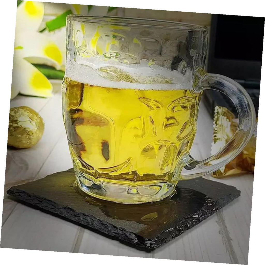 Black 12pcs Natural Stone Cup Coaster Set H3549