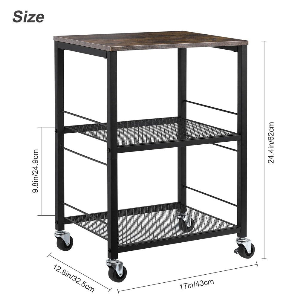 3 Tier End Table with Wheel Y285804