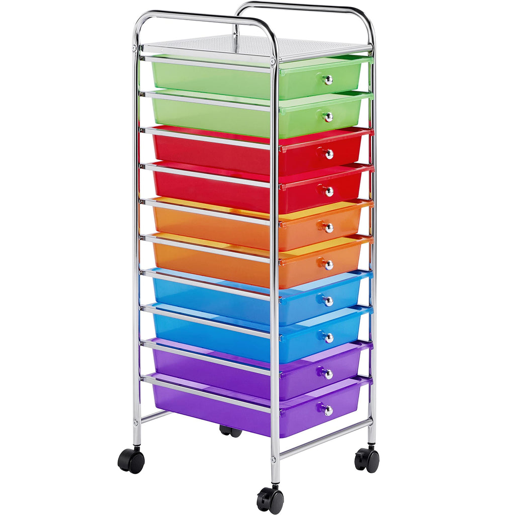 10 Drawer Rolling Storage Cart with Wheels D548