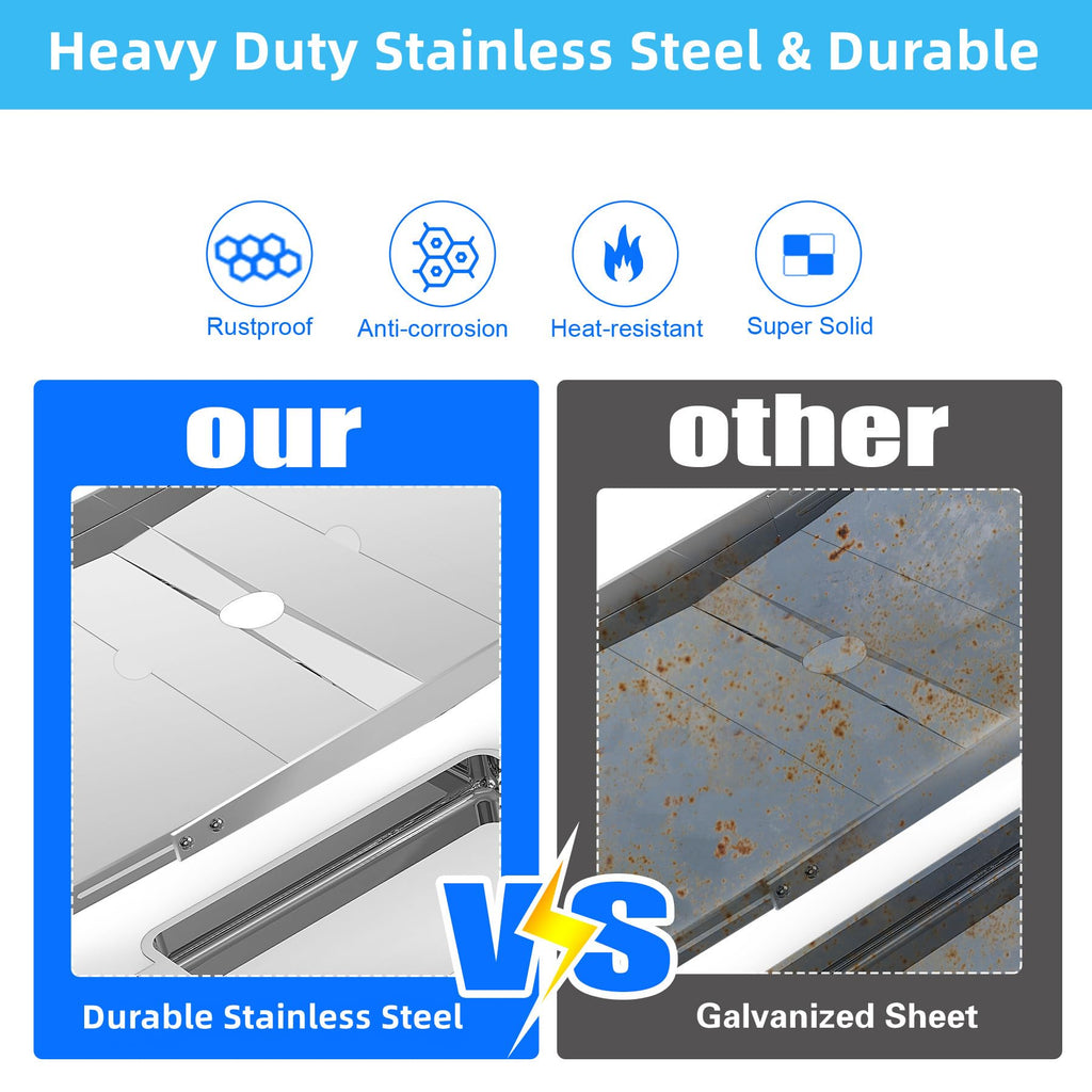 Adjustable Stainless Steel Grill Grease Tray with Catch Pan H98509