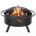 32" Round Wood Burning Fire Pit with Screen J4064