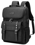 Vintage Laptop Backpack with USB Charging Port Fits 15.6 Inch Black M2573