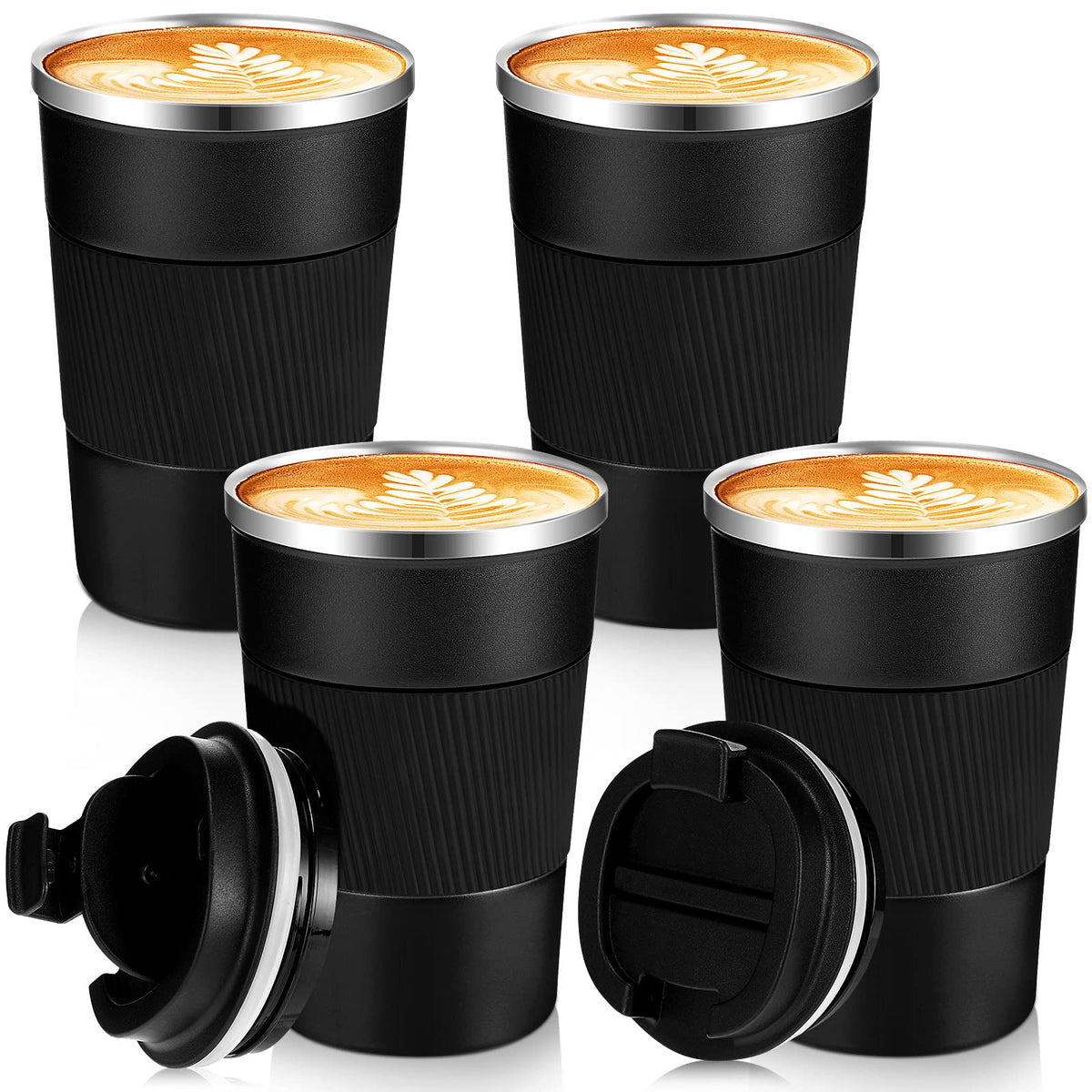 4 Pack 16 Oz Travel Coffee Mug with Lid O498385